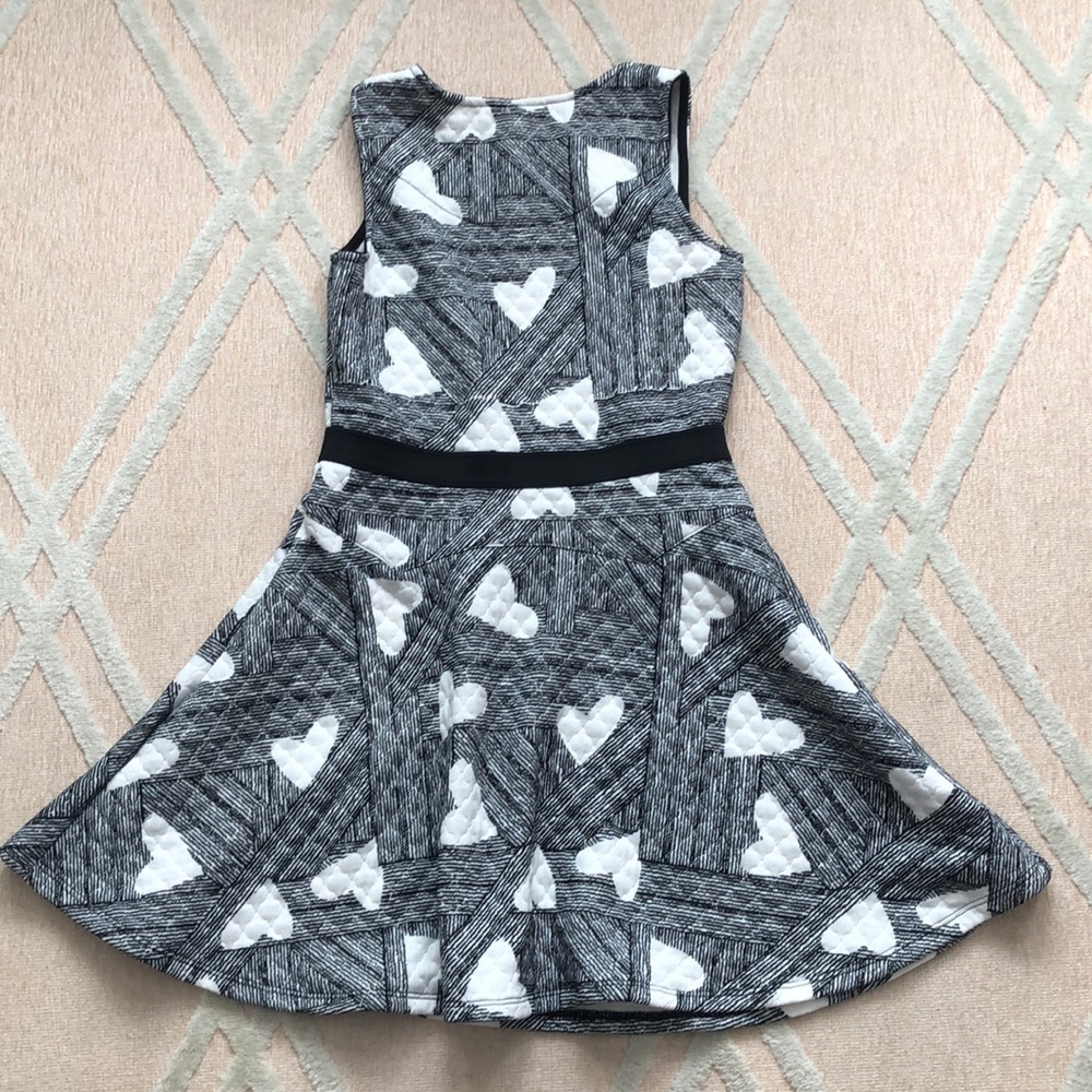 Quilted ❤️ Black/White Heart Dress/Jumper- Size 10 - Picture 3 of 3